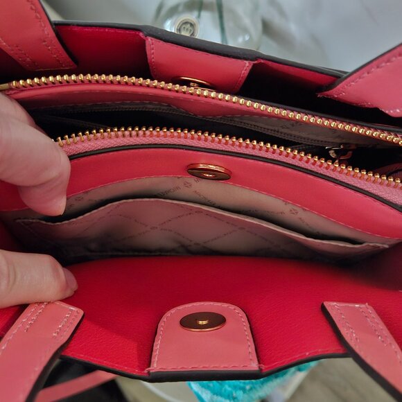 *****SOLD****MICHAEL KORS EMILIA SMALL SATCHEL SHOULDER CROSSBODY BAG GRAPEFRUIT - Picture 8 of 11